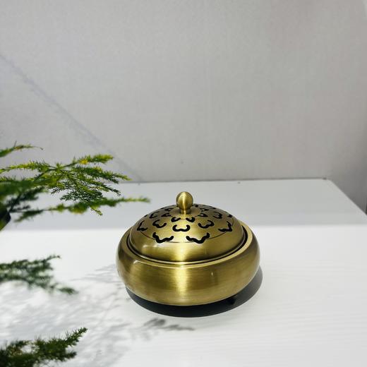 三足莲花盖铜香炉 商品图1