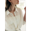 HeyDress连肩袖薄款衬衫女夏季宽松翻领系带衬衣百搭通勤防晒上衣 商品缩略图1