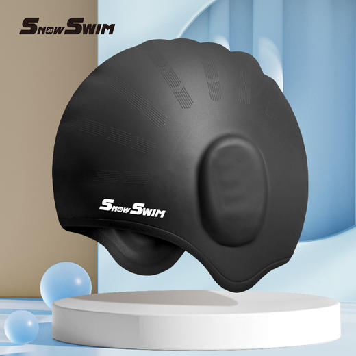 夏季【硅胶泳帽成人 男女通用防水防滑】护耳高弹游泳泳帽 女士长发泳帽 国庆出游 商品图4