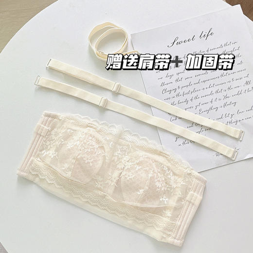 【薄款无肩带内衣 性感女大胸显小胸】夏季薄款 防滑抹胸式裹胸文胸罩 商品图5