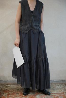 elsa esturgie 休闲灰黑细纹马夹