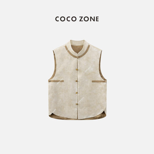 COCO ZONE2024”怀素“新中式中国风盘扣马甲春季立领无袖坎肩CC1A0556 商品图0