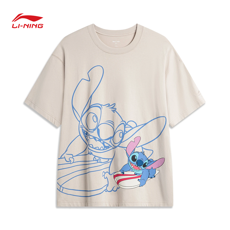 李宁X迪士尼史迪奇联名系列男女同款宽松短袖T恤ATSU157