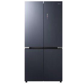 美的（Midea）523升527微晶一周鲜十字对开门四门风冷无霜一级双变频超薄电冰箱 2mm嵌入BCD-523WSGPZMA钻影灰