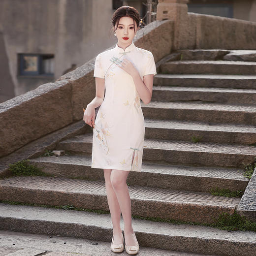 国风新中式，韩国麻复合改良版单层旗袍MLS-6911 商品图4