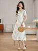 【专属特价】熙世界奢感莱赛尔天丝连衣裙夏季度假风刺绣白色裙子a字仙女裙 商品缩略图2