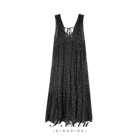 03-3潘依绣丁丁宠粉PanYiXiu/潘依绣【星星裙】韩系清新气质修身显瘦吊带连衣裙 K5631