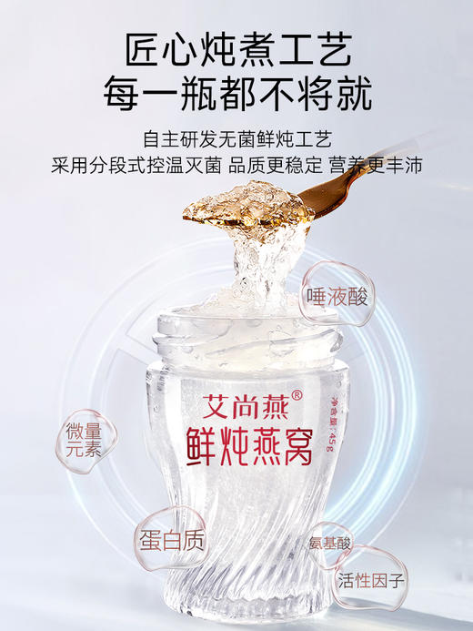 艾尚燕鲜炖即食燕窝正品官方旗舰45g*7瓶鲜炖50%送长辈礼盒孕妇 商品图3