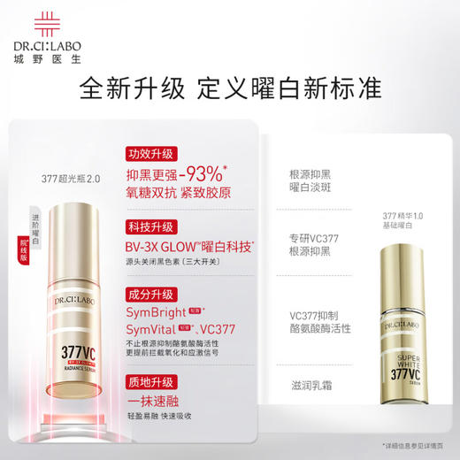 城野医生活颜光曜精华377全新升级款18g/117887 第二代377超光瓶全新曜白科技 商品图1