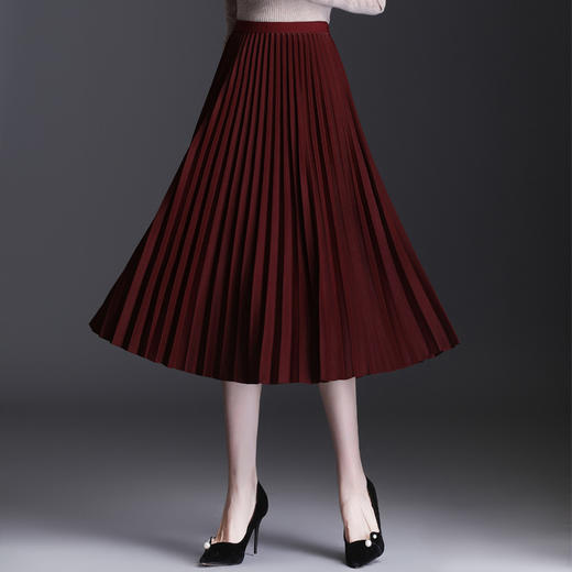 百褶半身裙2025春夏季新款韩版简约修身银丝a字裙弹力甜美中长裙 商品图10