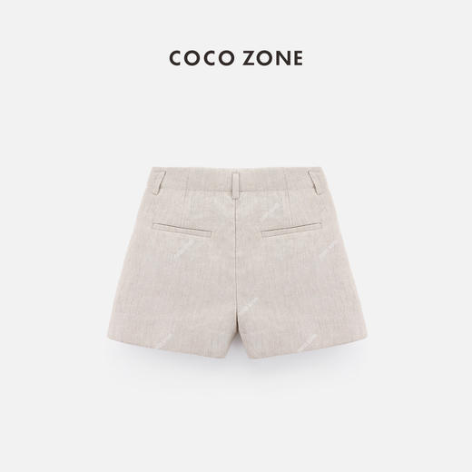 COCO ZONE2024复古风腰头撞色短裤暗扣前幅贴袋裤子24C10182 商品图1