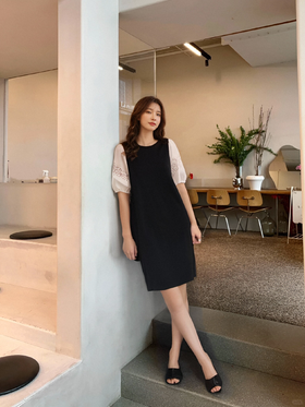 轻雅名媛风！松弛感撞色拼接连衣裙