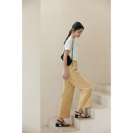 HeyDress天丝休闲裤女春夏高腰宽松直筒阔腿裤通勤百搭显瘦裤子 商品图1