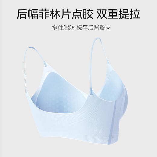 舒适百搭细肩带文胸 12D超薄凉感高弹5A抗菌 可机洗无钢圈固定杯后背一体 吸湿排汗持续干爽 果冻胶自然托胸薄至隐形 商品图3