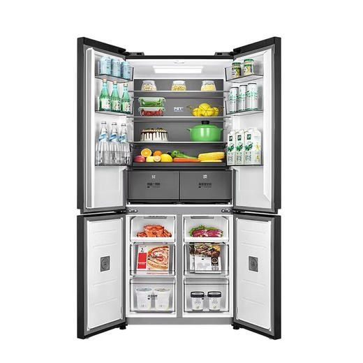 美的（Midea）523升527微晶一周鲜十字对开门四门风冷无霜一级双变频超薄电冰箱 2mm嵌入BCD-523WSGPZMA钻影灰 商品图3