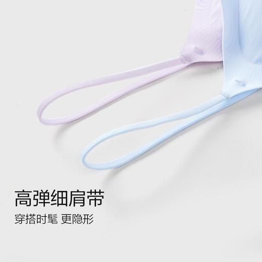 舒适百搭细肩带文胸 12D超薄凉感高弹5A抗菌 可机洗无钢圈固定杯后背一体 吸湿排汗持续干爽 果冻胶自然托胸薄至隐形 商品图11