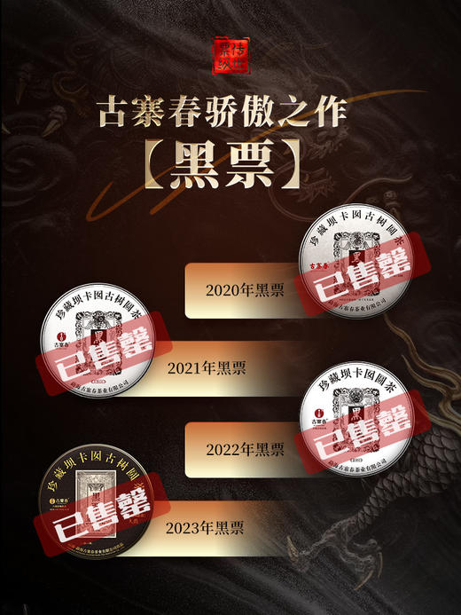 2024年【传世—黑票】坝卡囡全新全面升级更稀缺更具有收藏价值一年仅采一次一年仅出一批，古寨春独享茶地片区资源 拍5发6 拍20发25 商品图4