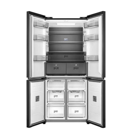 美的（Midea）523升527微晶一周鲜十字对开门四门风冷无霜一级双变频超薄电冰箱 2mm嵌入BCD-523WSGPZMA钻影灰 商品图2