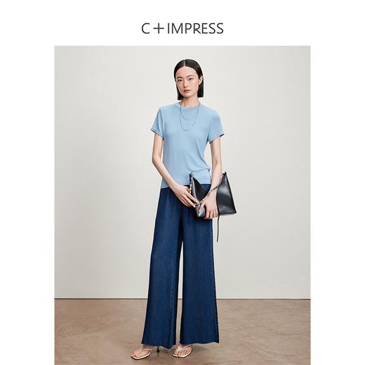 西嘉C+IMPRESS/西嘉奥地利兰精天丝真丝混纺柔软云朵莫代尔t恤女夏季T2402027 商品图2