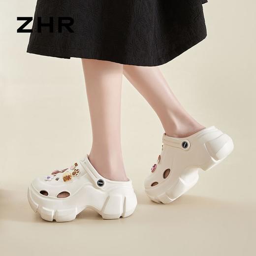 优选丨ZHR则则可爱彩虹熊洞洞鞋女新款ins舒适厚底两穿卡通凉鞋 商品图6