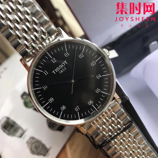 原单品质 Tissot,原厂  天梭款魅时T109系列，超薄简单大方，非常有英伦的帅气。蓝宝石玻璃，原装瑞士ETA机芯，～40mm表径，配全套包装。 商品图6