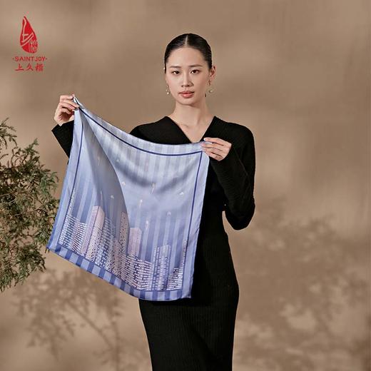 SAINTJOY/上久楷 女式真丝方巾   迷幻梦 FJS23056 商品图8