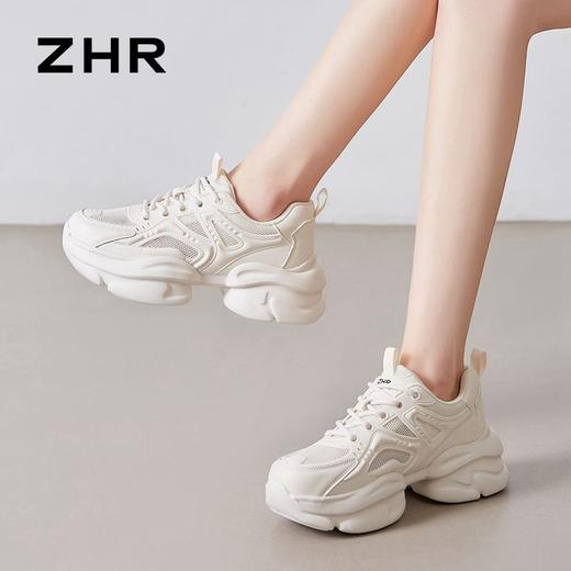 ZHR则则时尚网面透气老爹鞋女鞋2024夏季新款厚底增高运动休闲鞋 商品图4