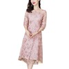 AHM-1962喜婆婆婚宴装粉色礼服裙夏季新款重工网纱提花连衣裙 商品缩略图4