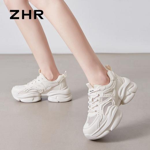 ZHR则则时尚网面透气老爹鞋女鞋2024夏季新款厚底增高运动休闲鞋 商品图5