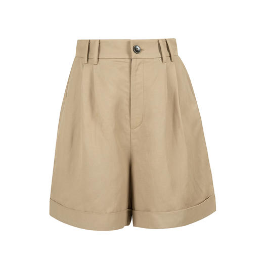 HeyDress挽边短裤女夏季高腰宽松慵懒感休闲裤直筒小个子阔腿裤子 商品图4