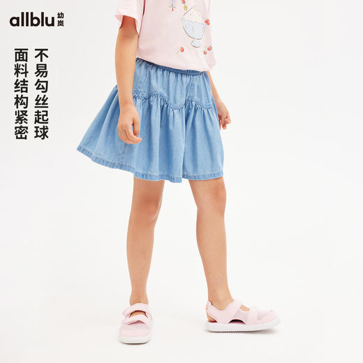 【好友特惠】幼岚「桉树牛仔」裙裤舒适贴身吸湿排汗24夏新款儿童女童牛仔裙裤ZY 商品图3