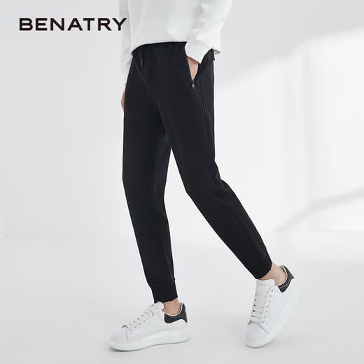 贝纳川新款黑色休闲裤男宽松百搭韩版小脚裤EAY132001402 商品图0