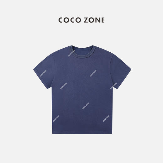 COCO ZONE2024新款“紫藤T"100棉印花短袖T恤百搭休闲上衣24C10151 商品图0