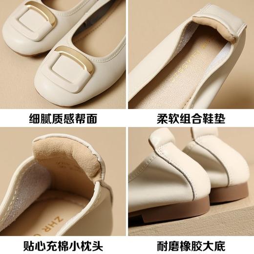 ZHR则则一脚蹬懒人鞋女鞋时尚百搭单鞋2024新款小皮鞋豆豆鞋 商品图2