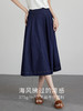 【五折购】熙世界仿牛仔七分阔腿裙裤夏季休闲高腰工装风口袋宽松a字裤子 商品缩略图1
