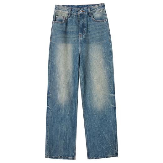 西嘉C+IMPRESS/西嘉土耳其进口复古直筒牛仔裤女夏天通勤做旧阔腿裤子KZ2402040 商品图4