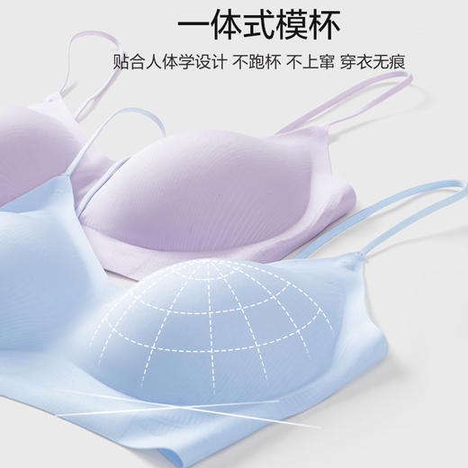 舒适百搭细肩带文胸 12D超薄凉感高弹5A抗菌 可机洗无钢圈固定杯后背一体 吸湿排汗持续干爽 果冻胶自然托胸薄至隐形 商品图2