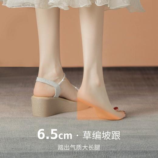 ZHR则则法式水钻凉鞋新款2024夏季高级一字气质仙女公主高跟鞋 商品图2