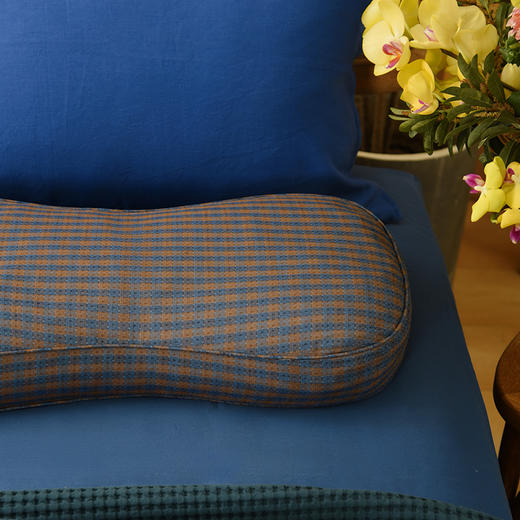 渔夫格纹系列曲线枕荞麦壳枕头护颈椎荞麦皮睡眠四季 商品图3