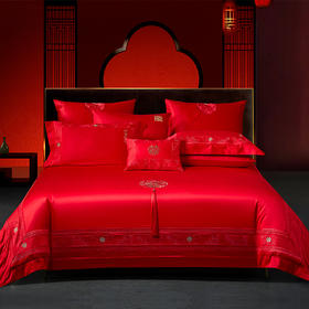 【云粉节】10楼 安睡宝 全棉绣花婚庆六件套-心心相印 吊牌价6999~7999元 活动价2699~2899元