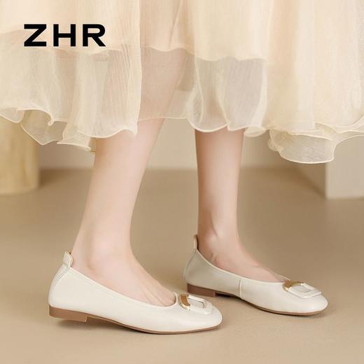 ZHR则则一脚蹬懒人鞋女鞋时尚百搭单鞋2024新款小皮鞋豆豆鞋 商品图4