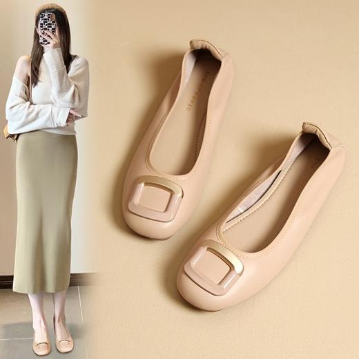 ZHR则则一脚蹬懒人鞋女鞋时尚百搭单鞋2024新款小皮鞋豆豆鞋 商品图1