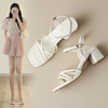 ZHR则则软底凉鞋一字带女2024夏季新款甜美仙女风户外罗马鞋中粗跟 商品缩略图0