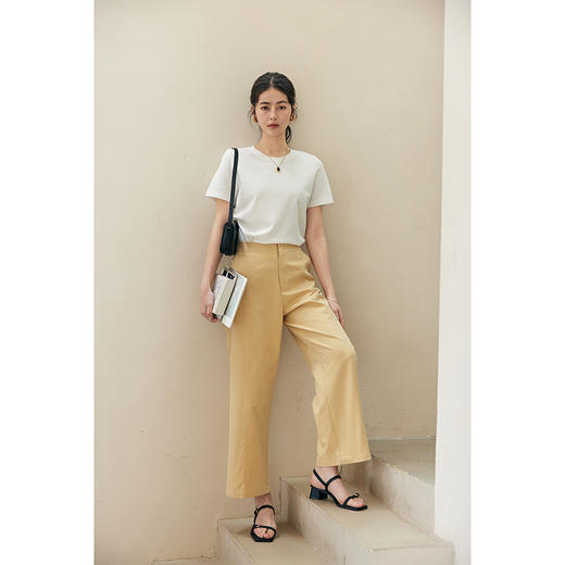 HeyDress天丝休闲裤女春夏高腰宽松直筒阔腿裤通勤百搭显瘦裤子 商品图3