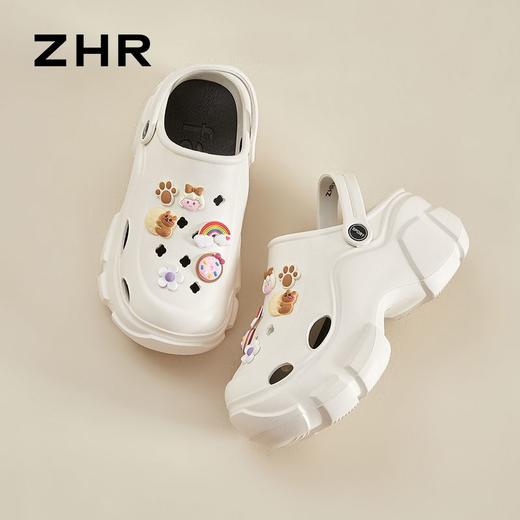 优选丨ZHR则则可爱彩虹熊洞洞鞋女新款ins舒适厚底两穿卡通凉鞋 商品图9