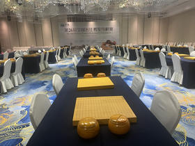 全国比赛套装：4厘米厚新榧棋盘+大号独木围棋罐+正宗云子+定制签名。