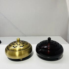 三足莲花盖铜香炉