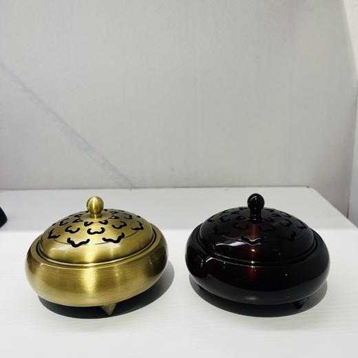 三足莲花盖铜香炉 商品图0