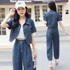 A9998时尚牛仔套装女夏薄2024新款洋气减龄牛仔短外套九分哈伦裤两件套 商品缩略图4
