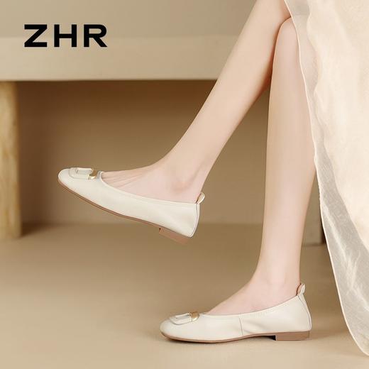 ZHR则则一脚蹬懒人鞋女鞋时尚百搭单鞋2024新款小皮鞋豆豆鞋 商品图5